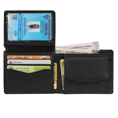ABYS Genuine Leather RFID Protected Black Wallet For Men