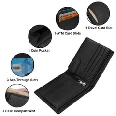 ABYS RFID Protected Genuine Leather Black Wallet For Men