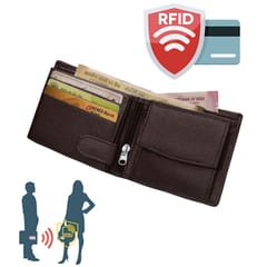 ABYS RFID Protected Genuine Leather Coffee Wallet For Men