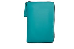 VEGAN Artificial Leather Teal Card Holder for Men and Women with RFID Protection