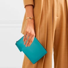 VEGAN Artificial Leather Teal Card Holder for Men and Women with RFID Protection