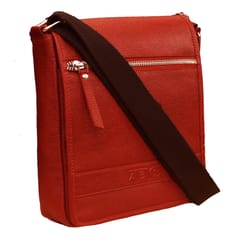 ABYS Genuine Leather Light Burgundy Messenger Bag