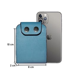 ABYS Genuine Leather RFID Protected Sky Blue Card Holder Wallet For Men & Women