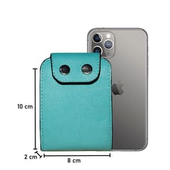ABYS Genuine Leather RFID Protected Teal Card Holder Wallet For Men & Women
