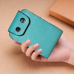 ABYS Genuine Leather RFID Protected Teal Card Holder Wallet For Men & Women