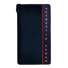 VEGAN Artificial Leather & Canvas Navy Blue RFID Protected Long Card Holder Wallet