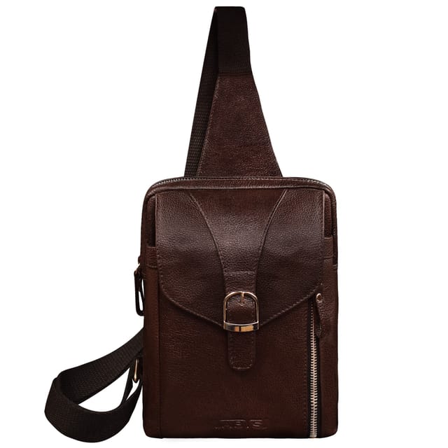 ABYS Genuine Leather Coffee color Body Bag