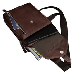ABYS Genuine Leather Coffee color Body Bag