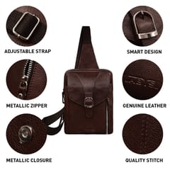 ABYS Genuine Leather Coffee color Body Bag