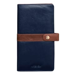 ABYS Genuine Leather Blue-Tan Passport Wallet||Document Holder for Men and Women