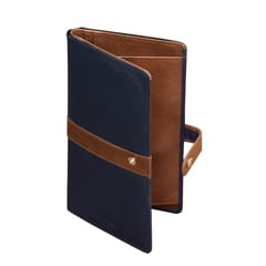 ABYS Genuine Leather Blue-Tan Passport Wallet||Document Holder for Men and Women