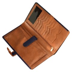 ABYS Genuine Leather Blue-Tan Passport Wallet||Document Holder for Men and Women