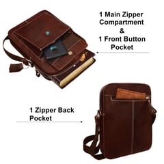 ABYS Genuine Leather Messenger Bag For Men And Women