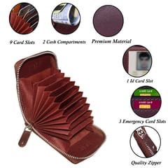ABYS Leather Unisex Card Holder (Credit & Debit Card Holder-Brown)