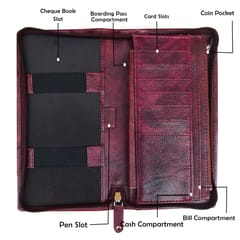 MATSS Presents Artificial Leather Bi-fold RFID Protected Passport Holder Wallet with Zipper Closure for Men and Women