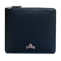 VEGAN Leather RFID Protected Plain Teal Metallic Zipper Wallet/Purse/Money Bag For Women