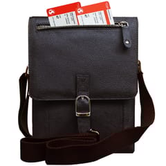 ABYS Genuine Leather Coffee Messenger Bag