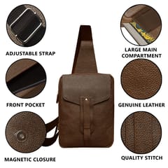 ABYS Genuine Leather Chest Bag for Men & Women (Tan)