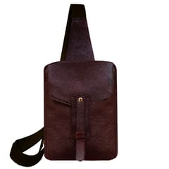 ABYS Genuine Leather Chest Bag for Men & Women (Dark Brown)