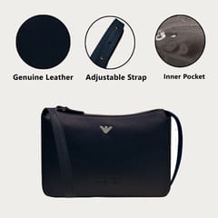 ABYS Genuine Leather Sling Bag for Women[Navy Blue]
