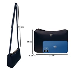 ABYS Genuine Leather Sling Bag for Women[Navy Blue]