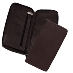 ABYS RFID Protected Coffee Leather Passport Holder for Men and Women