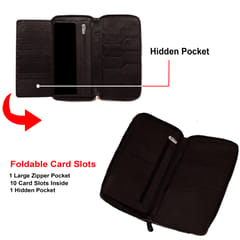 ABYS RFID Protected Coffee Leather Passport Holder for Men and Women