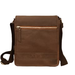 ABYS Genuine Leather Tan Messenger Bag