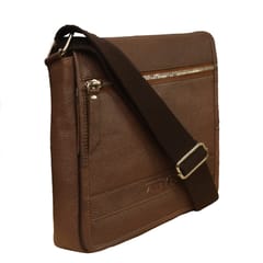 ABYS Genuine Leather Tan Messenger Bag