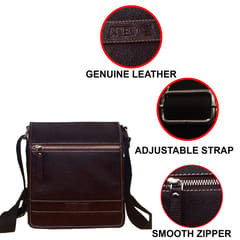 ABYS Genuine Leather Dark Bombay Messenger Bag