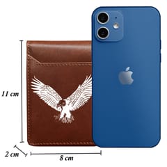 ABYS Genuine Leather RFID Protected Tan Hunter Credit||Debit||Smart||ATM Card Holder Wallet with Metallic Zipper Closure for Men & Women