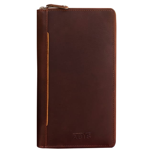 ABYS Genuine Leather Wine Passport Holder Wallet for Men & Women
