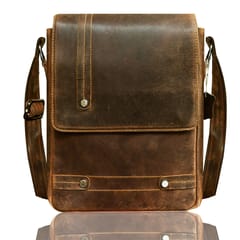 ABYS Genuine Leather Sling Messenger Sholder Cross-Body Bag For Men & Women