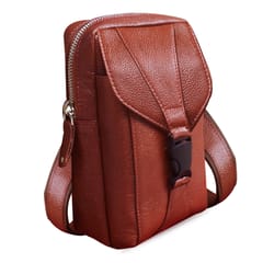 ABYS Genuine Leather Passport/Mobile/Travel Pouch Cum Sling/Messenger Bag