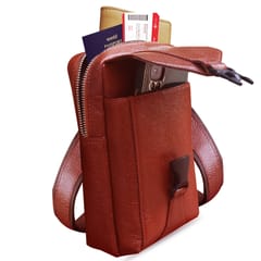 ABYS Genuine Leather Passport/Mobile/Travel Pouch Cum Sling/Messenger Bag