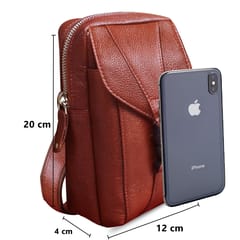 ABYS Genuine Leather Passport/Mobile/Travel Pouch Cum Sling/Messenger Bag