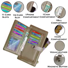 VEGAN Leather Women Cream Clutch/Handbag/Purse/Travel Organiser