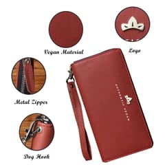 VEGAN Leather RFID Protected Peacock Green Wallet/Purse/Clutch/Handbag For Women