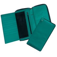 ABYS Genuine Leather Teal RFID Protected  Document Holder For Men And Women-(5117TL)