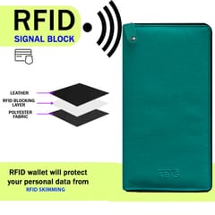 ABYS Genuine Leather Teal RFID Protected  Document Holder For Men And Women-(5117TL)