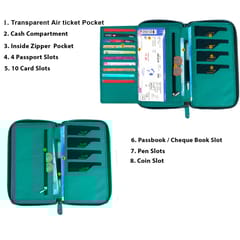 ABYS Genuine Leather Teal RFID Protected  Document Holder For Men And Women-(5117TL)
