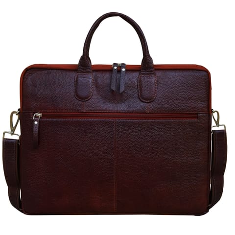 ABYS Genuine Leather Brown 15.6 inch Laptop Messenger and Shoulder Bag for Men and Women|Office Bag|Travel Bag|Laptop Bag(AS8603ABDB)