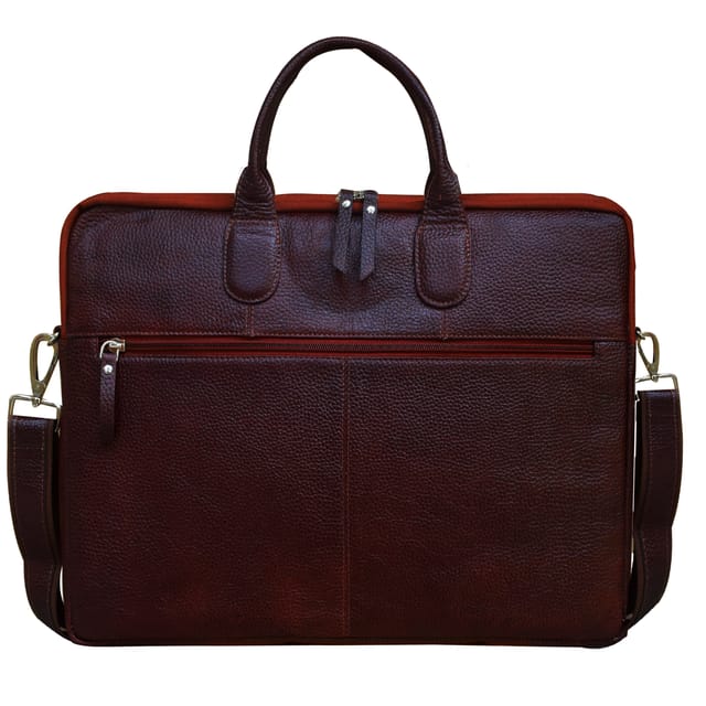 ABYS Genuine Leather Brown 15.6 inch Laptop Messenger and Shoulder Bag for Men and Women|Office Bag|Travel Bag|Laptop Bag(AS8603ABDB)