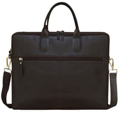 ABYS Genuine Leather Coffee 15.6 inch Laptop Messenger and Shoulder Bag for Men and Women|Office Bag|Travel Bag|Laptop Bag