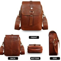 ABYS Genuine Leather Sling | Messenger | Cross Body | Travel Bag For Men & Women