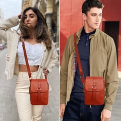 ABYS Genuine Leather Sling | Messenger | Cross Body | Travel Bag For Men & Women