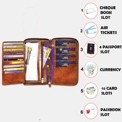 MATSS Artificial Leather RFID Protected Passport Holder[Tan]