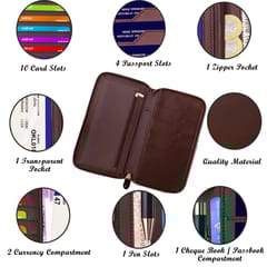 MATSS Artificial Leather RFID Protected Passport Holder[Coffee]