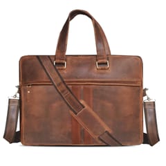 ABYS Genuine Hunter Leather Tan Laptop | Messenger | Briefcase | Portfolio | Office | Travel Bag For Men & Women