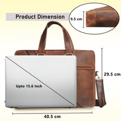 ABYS Genuine Hunter Leather Tan Laptop | Messenger | Briefcase | Portfolio | Office | Travel Bag For Men & Women